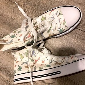 High top dinosaur print sneakers